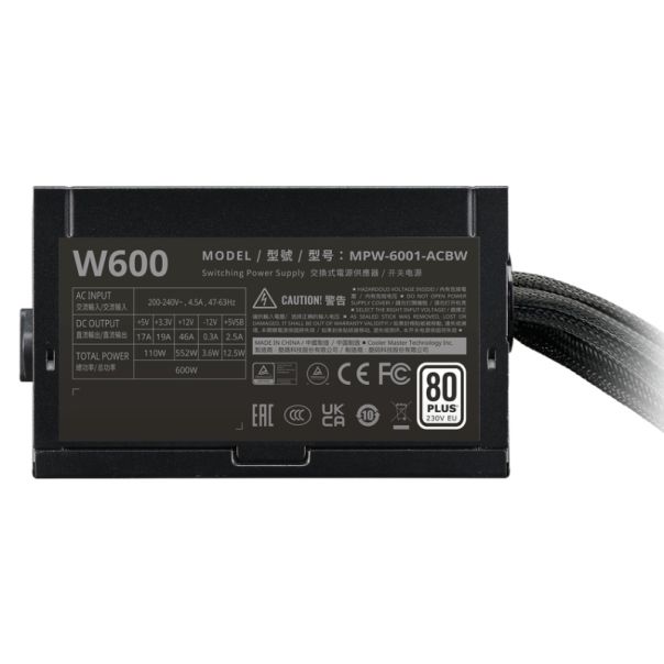 COOLER MASTER Elite NEX WHITE W600 600W napajanje (MPW-6001-ACBW-BE1) 3Y - CAS02570