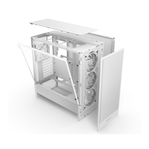 NZXT Gaming kućište H5 Flow RGB CC-H52FW-R1, bela - CAS02580