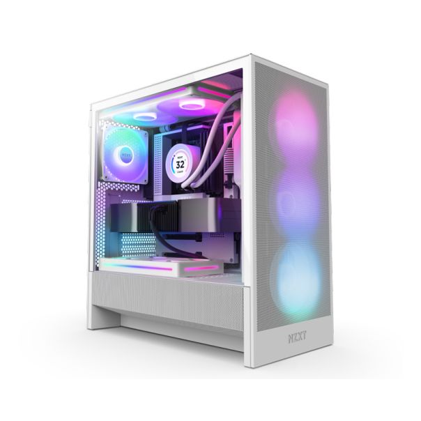 NZXT Gaming kućište H5 Flow RGB CC-H52FW-R1, bela - CAS02580