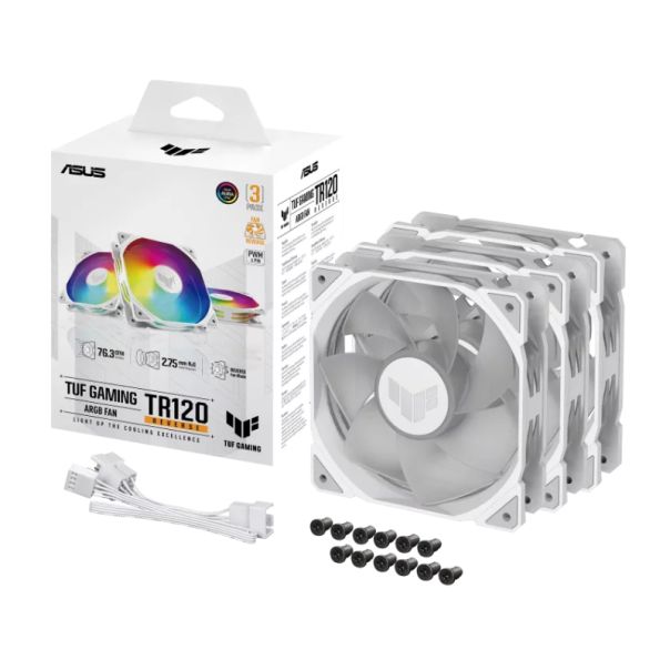 ASUS Ventilator 3u1 TUF Gaming TR120 ARGB Reverse, bela - CAS02582