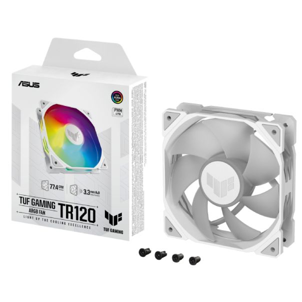 ASUS Ventilator TUF Gaming TR120 ARGB, bela - CAS02586