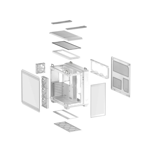ASUS Gaming kućište GT502 Horizon TG ARGB WHITE TUF, bela - CAS02743