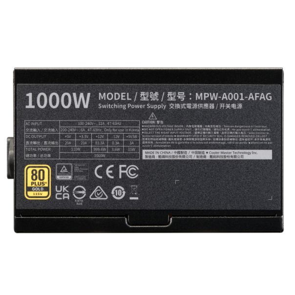 COOLER MASTER Elite Gold 1000W napajanje (MPW-A001-AFAG-BEU) 5Y - EP2805139