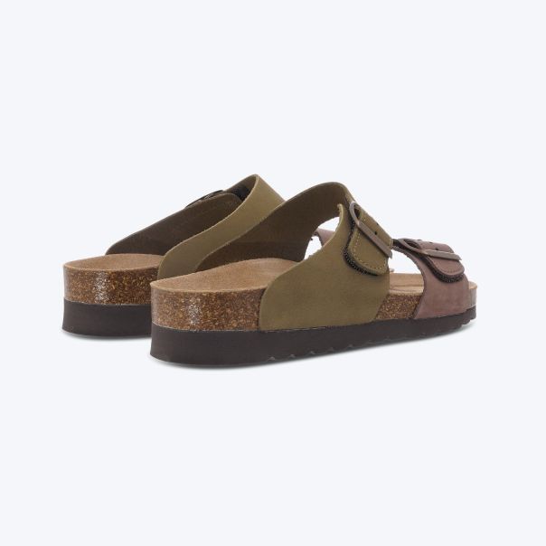 GRUNLAND Papuče hola W - CB2249-OLIVA-MARRONE