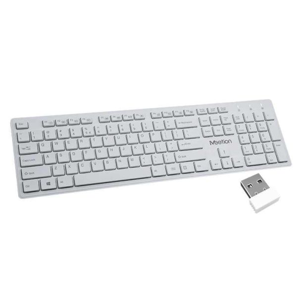 MEETION WK841 BEŽIČNA 2.4GHZ SILENT Tastatura, BELA - EP3251562