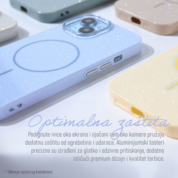Maska za iPhone 13 Pro 6.1 Magsafe Sparkle Dust žuta - 222583