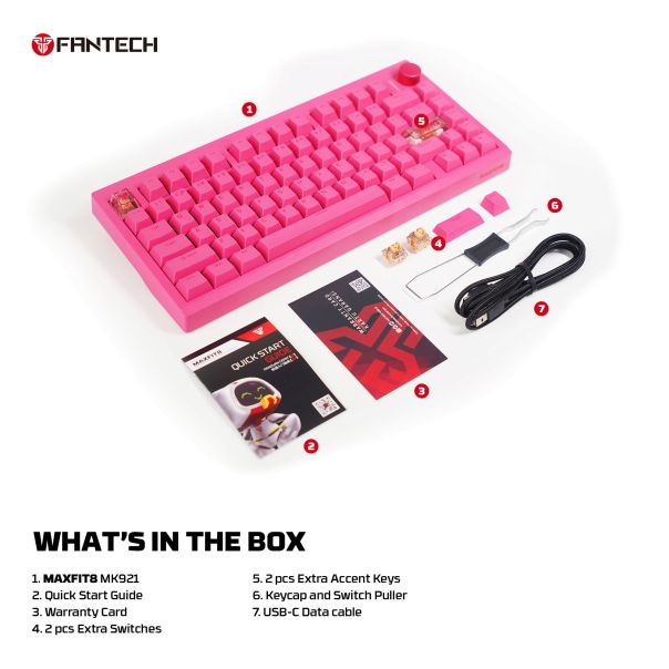 FANTECH Gejmerska Mehanicka tastatura MK921 Maxfit8 Wireless Sakura brown switch - EP3109187