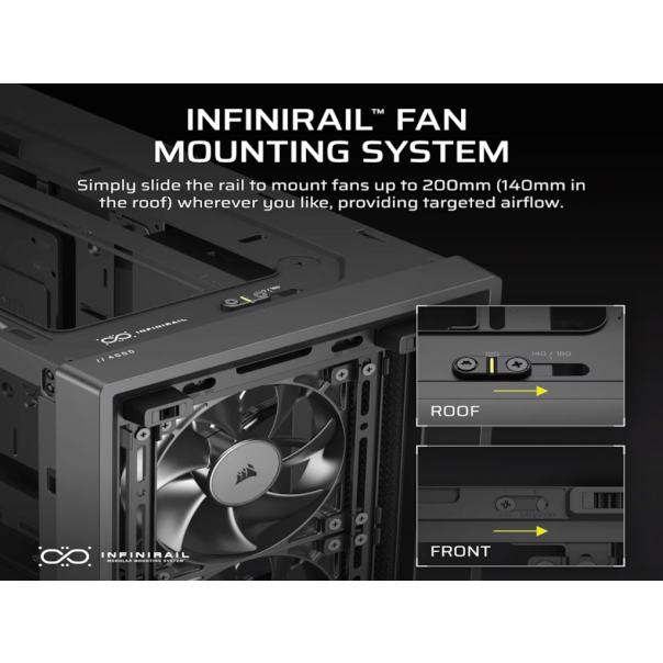 CORSAIR Kucište FRAME 4000D RS Mid-Tower/ATX/kaljeno staklo/bez napajanja/crna - EP2425840