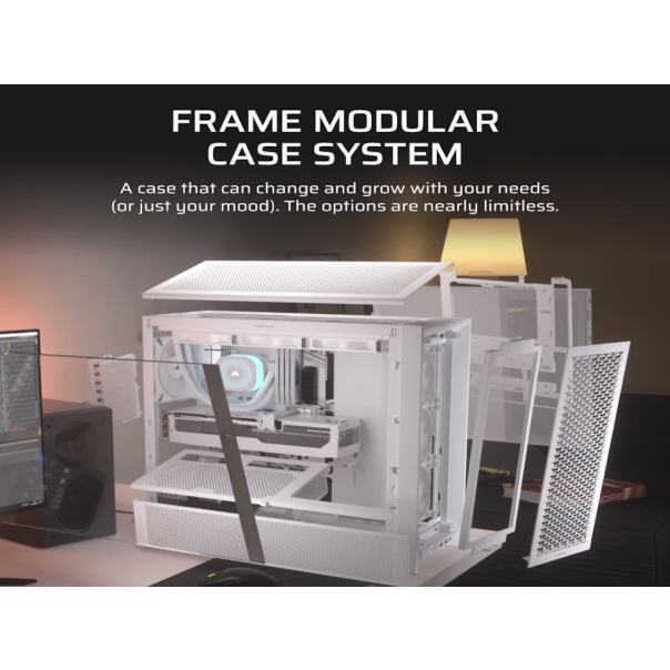 CORSAIR Kucište FRAME 4000D RS Mid-Tower/ATX/kaljeno staklo/bez napajanja/bela - EP2425843