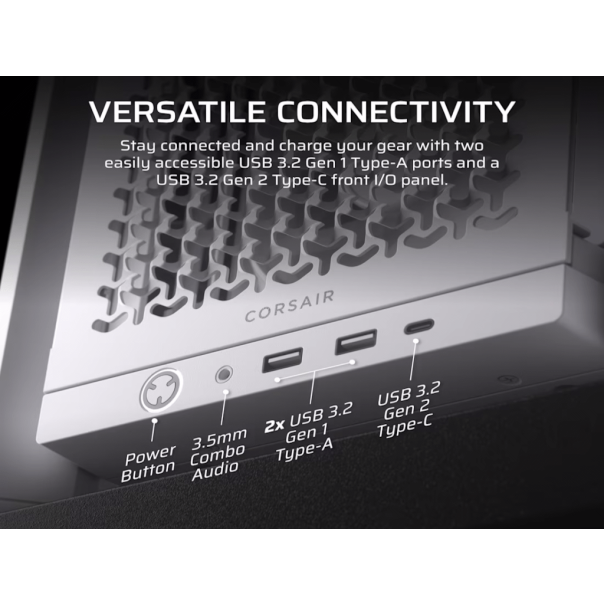 CORSAIR Kucište FRAME 4000D RS Mid-Tower/ATX/kaljeno staklo/bez napajanja/bela - EP2425843