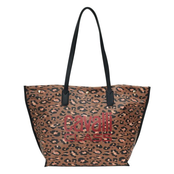 CAVALLI CLASS shopper ženska torba AZZURRA, Lepard&Black - CCHB01722400