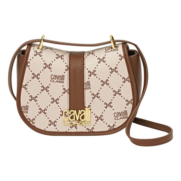 CAVALLI CLASS crossbody ženska torba BEATRICE, Light Monogram & Chocolate - CCHB01772500
