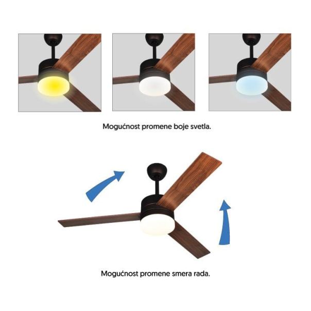 PROSTO Plafonski ventilator sa LED svetlom CFB004L-3-30 - EP3158775