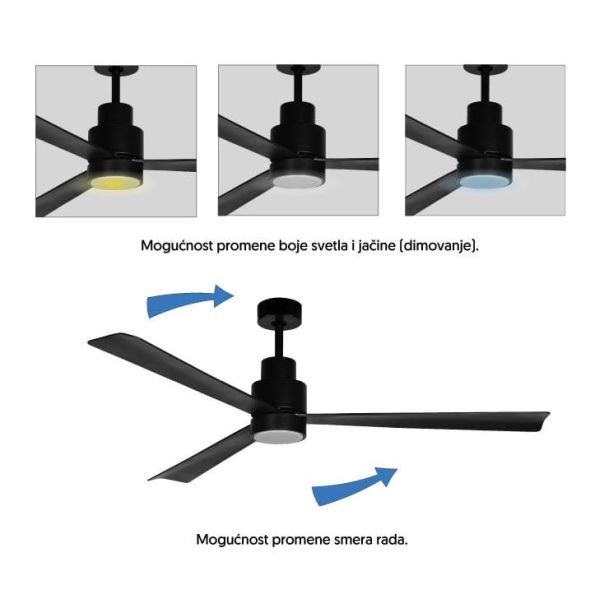 PROSTO Plafonski ventilator sa LED svetlom CFB036L-3-30 - EP3158778