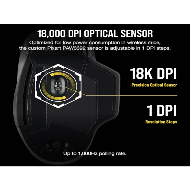 CORSAIR Bežični miš Dark core RGB CH-9315411-EU, crna - CH-9315411-EU