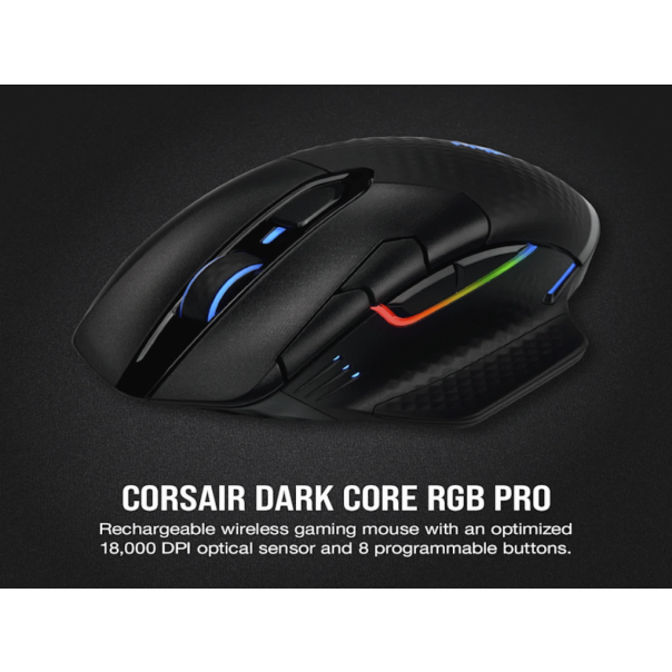 CORSAIR Bežični miš Dark core RGB CH-9315411-EU, crna - CH-9315411-EU