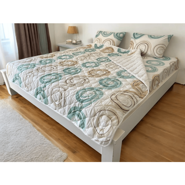 VIKTORIJA Set frotir/pamuk prekrivač Circle 200x200cm - VLK000281-circ200200