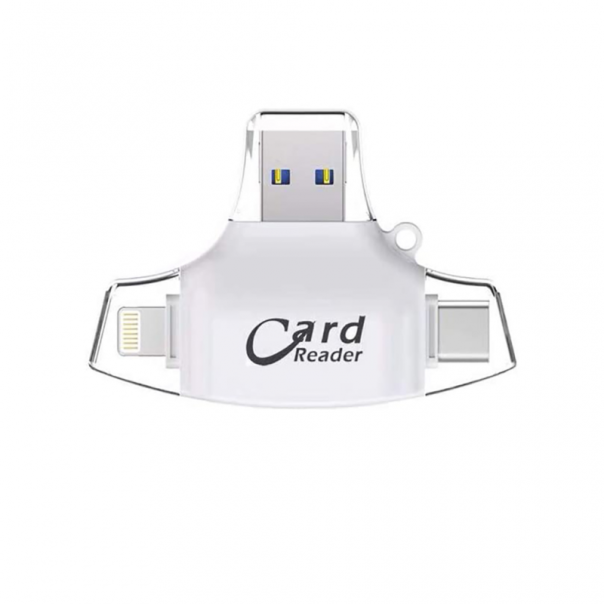 Čitač kartica SD microSD na Type C Lightning USB 2.0 JWD-84 beli - 91583