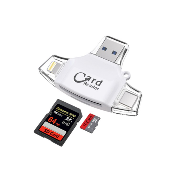 Čitač kartica SD microSD na Type C Lightning USB 2.0 JWD-84 beli - 91583