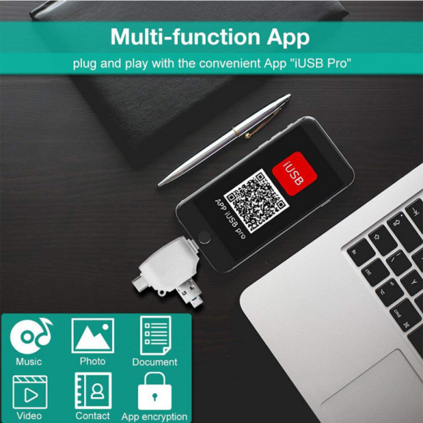 Čitač kartica SD microSD na Type C Lightning USB 2.0 JWD-84 beli - 91583