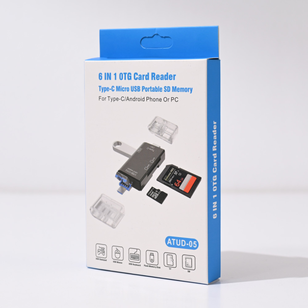 Čitač kartica USB JWD 6u1 OTG beli - 220863-1-1-1-1-1-1-1