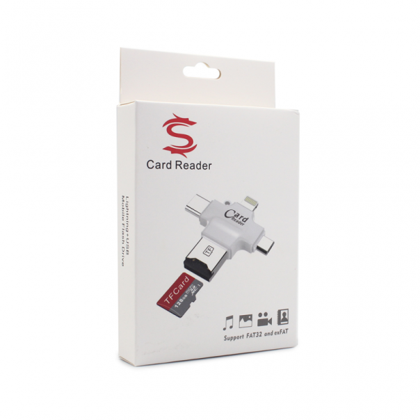 Citac kartica za iPhone + Type C + micro USB + USB - 67351