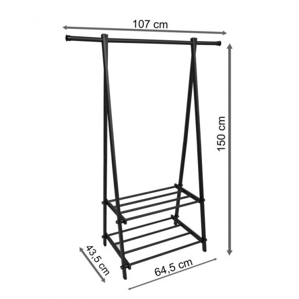 MODERNHOME Čiviluk sa 2 police police - YLT-0311FBLACK