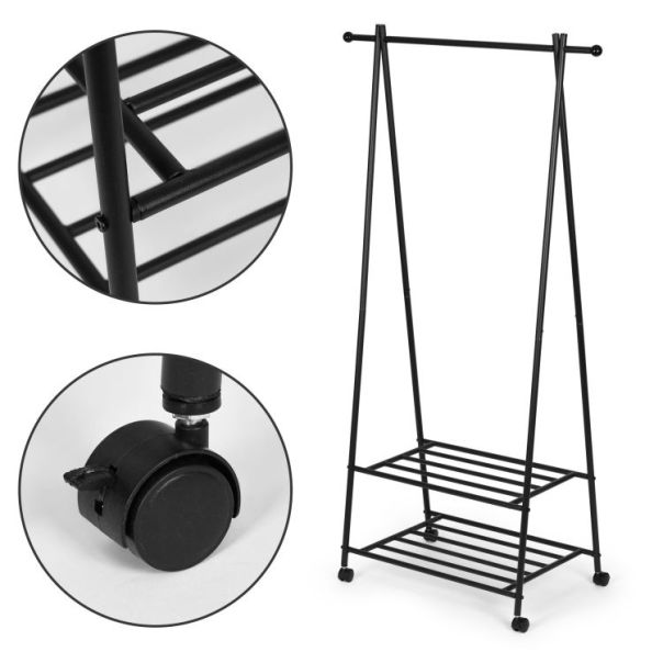 MODERNHOME Čiviluk sa dve police - GH-207 BLACK