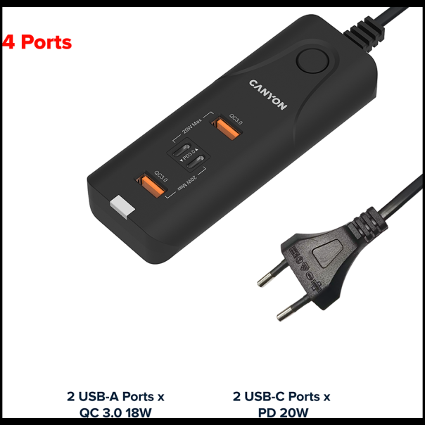 CANYON Adapter strujni, CNE-CHA10B - CNE-CHA10B
