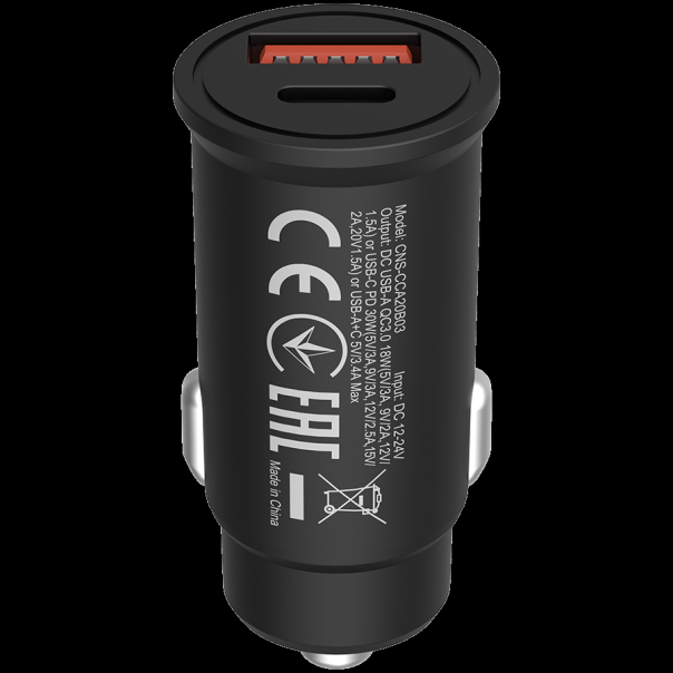 CANYON Punjač za auto USB-A/C,С-20B03 - CNS-CCA20B03