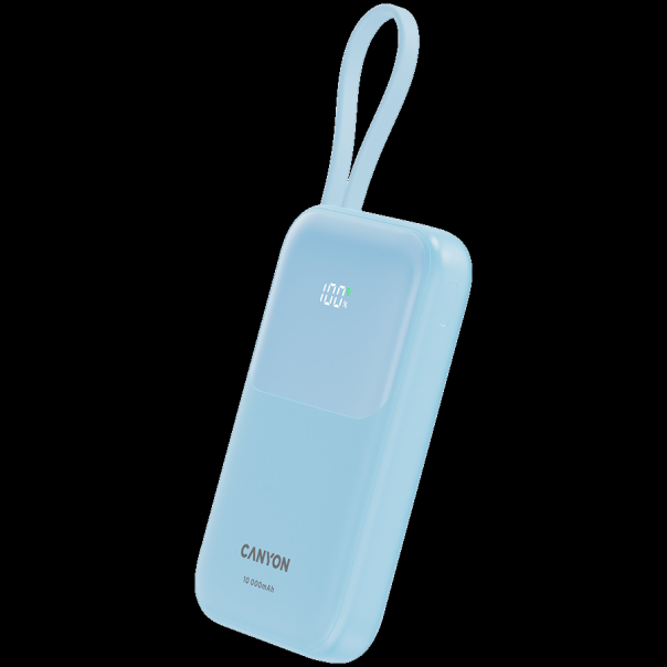 CANYON Power bank OnPower 101 sa kablom 10000 mAh PD22.5W, plava - CNS-CPB101BL