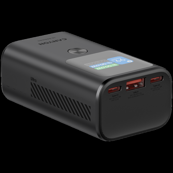 CANYON Power bank OnPower 130 TFT 10000 mAh PD30W, siva - CNS-CPB130DG