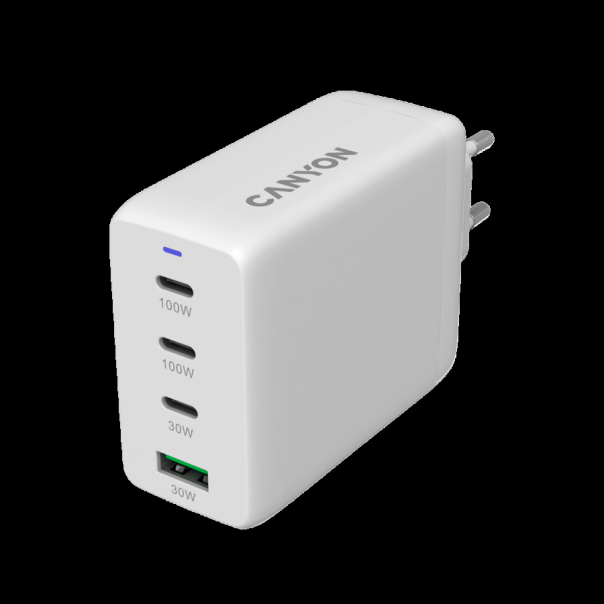 CANYON Punjač CU100ACC GaN 100W 3xPD 1xQC, bela - CNS-CUW100ACC