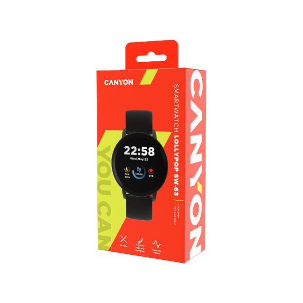 CANYON Pametni sat Lollypop SW-63, crna - CNS-SW63BB