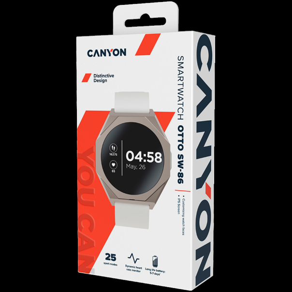 CANYON Pametni sat Otto SW-86, srebrna/crna - CNS-SW86SS