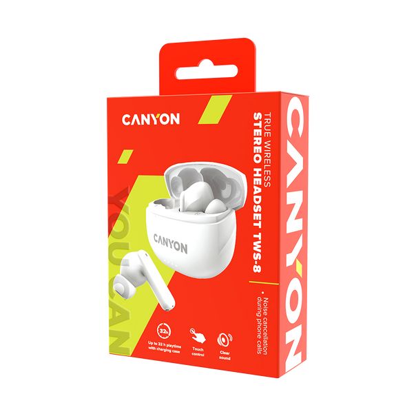 CANYON Bluetooth slušalice TWS-8, bela - CNS-TWS8W