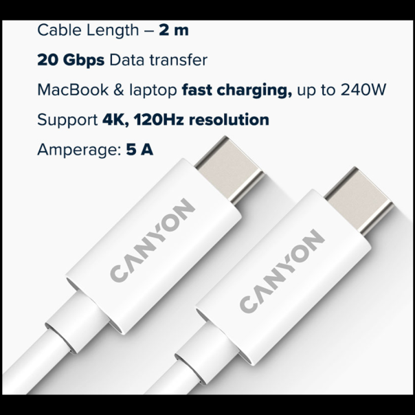 CANYON Kabl UC-42 U4-CC-5A2M-E USB4 TYPE-C to TYPE-C - EP1029044