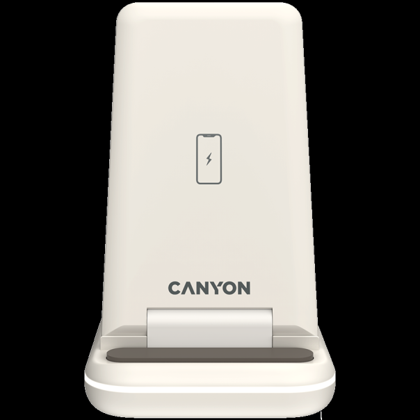 CANYON Bežični punjač WS-304 15W 3in1, svetlo krem - CNS-WCS304CL