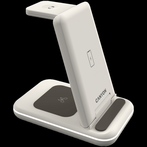 CANYON Bežični punjač WS-304 15W 3in1, svetlo krem - CNS-WCS304CL