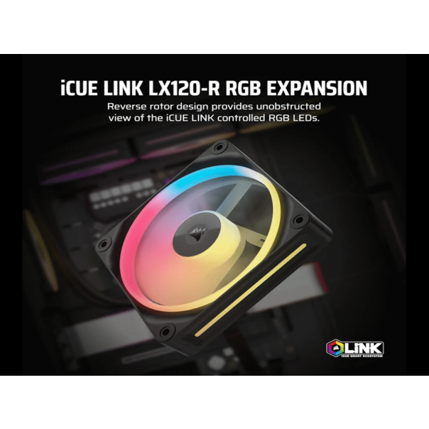 CORSAIR Kuler za PC iCUE Link LX120-R/RGB 120mm single, crna - CO-9051049-WW