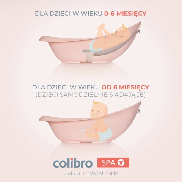 COLIBRO Kadica za kupanje bebe 2u1 Spa crystal pink, roze - WA-CO-SPA-CP