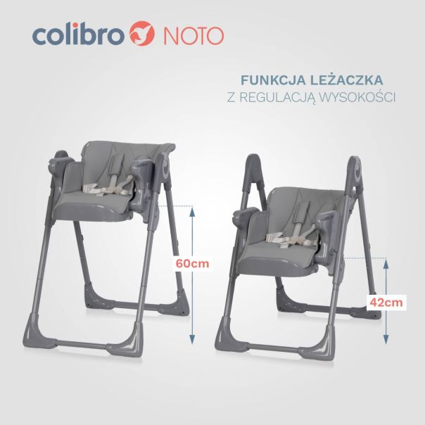 COLIBRO Hranilica za bebe 2u1 Noto onyx, tamnosiva - KR-CO-NOTO-ON
