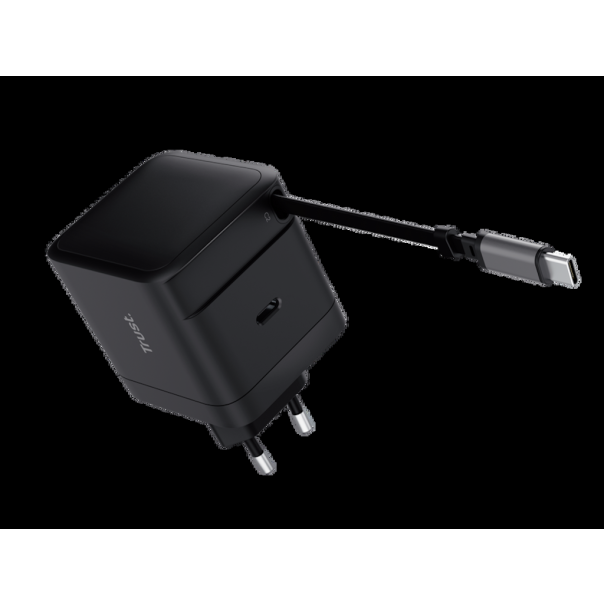 Punjac TRUST MAXO 65W RTRCT/2x USB-C/rectractable/0.67m/laptop/tablet/smartphone/crna - EP2895538