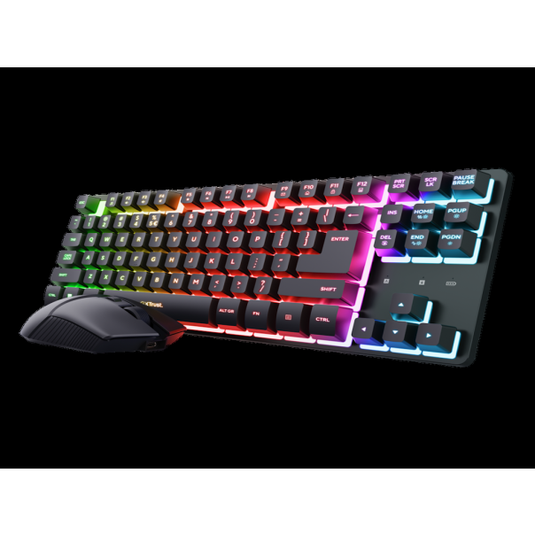 Tastatura+miš TRUST GXT 832 Thado Wireless TKL set/US/crna - EP2895673