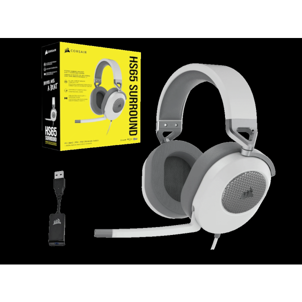 Slušalice CORSAIR HS65 SURROUND ŽICNE/CA-9011271-EU/bela - EP2950553