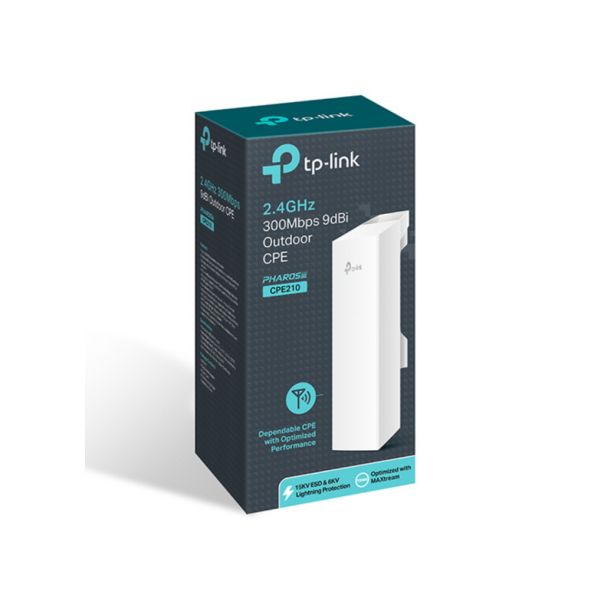 TP LINK Antena Outdoor 2.4GHz 300Mbps Wi-Fi 9dBi, 27dBm, 5+ km - CPE210 - 47783