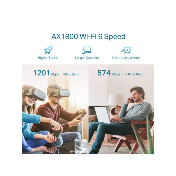 Extender TP-LINK RE605X WiFi/AX1800/1201 Mbps/574 Mbps/2 eksterne antene - EP2946292