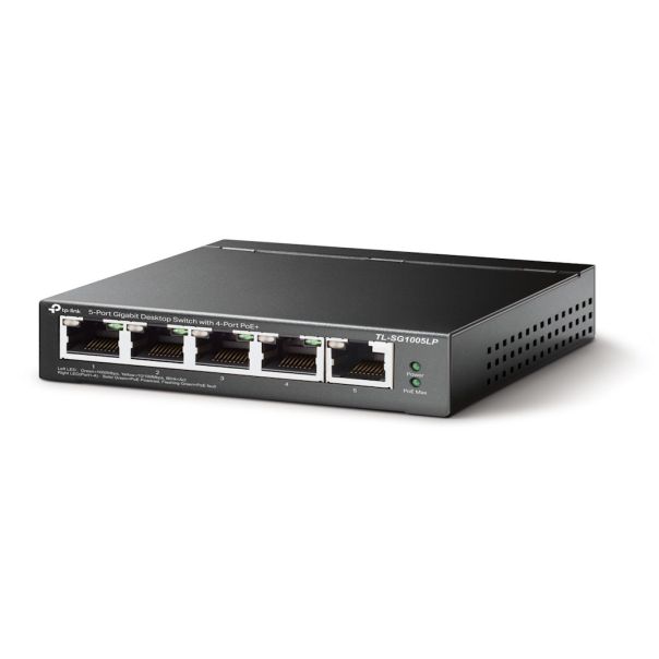 TP LINK Svič 10/100/1000 5-port TL-SG1005LP 4xPoE port 30W TL-SG1005LP - 107322
