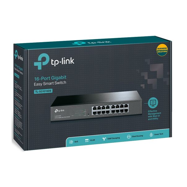 Switch TP-LINK TL-SG1016DE Gigabit/16x RJ45/10/100/1000Mbs/eSmart/Rackmount metalno kuciste - EP2946240