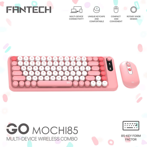 Combo miš tastatura wireless Fantech WK-898 GO mochi85 pink - G221132